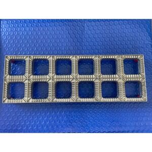 Hoan Ravioli Mold Vintage 1982 12-Slot Silver Aluminum Fluted‎ Edge Tray